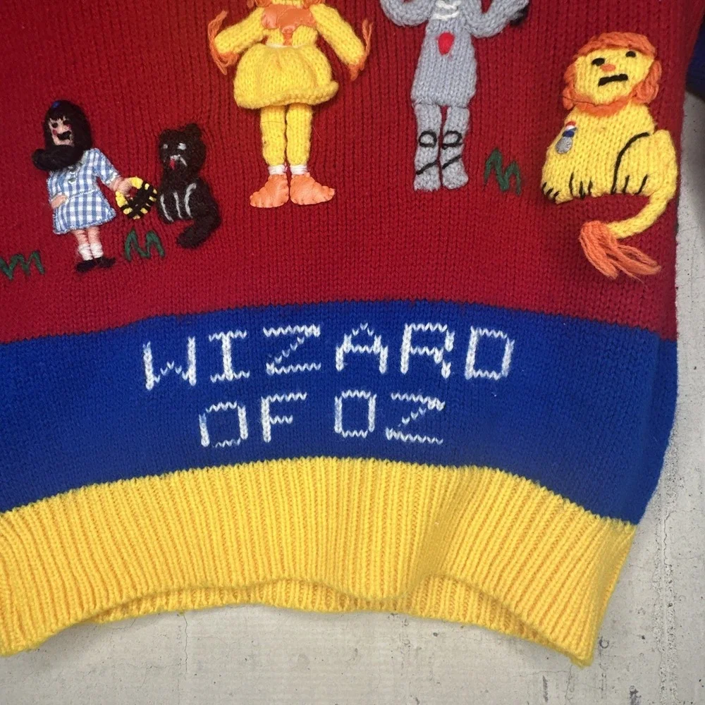 Vintage 1988 Harlequin Designs Wizard of Oz Colorblock Kids Sweater | Tag Sz: 6