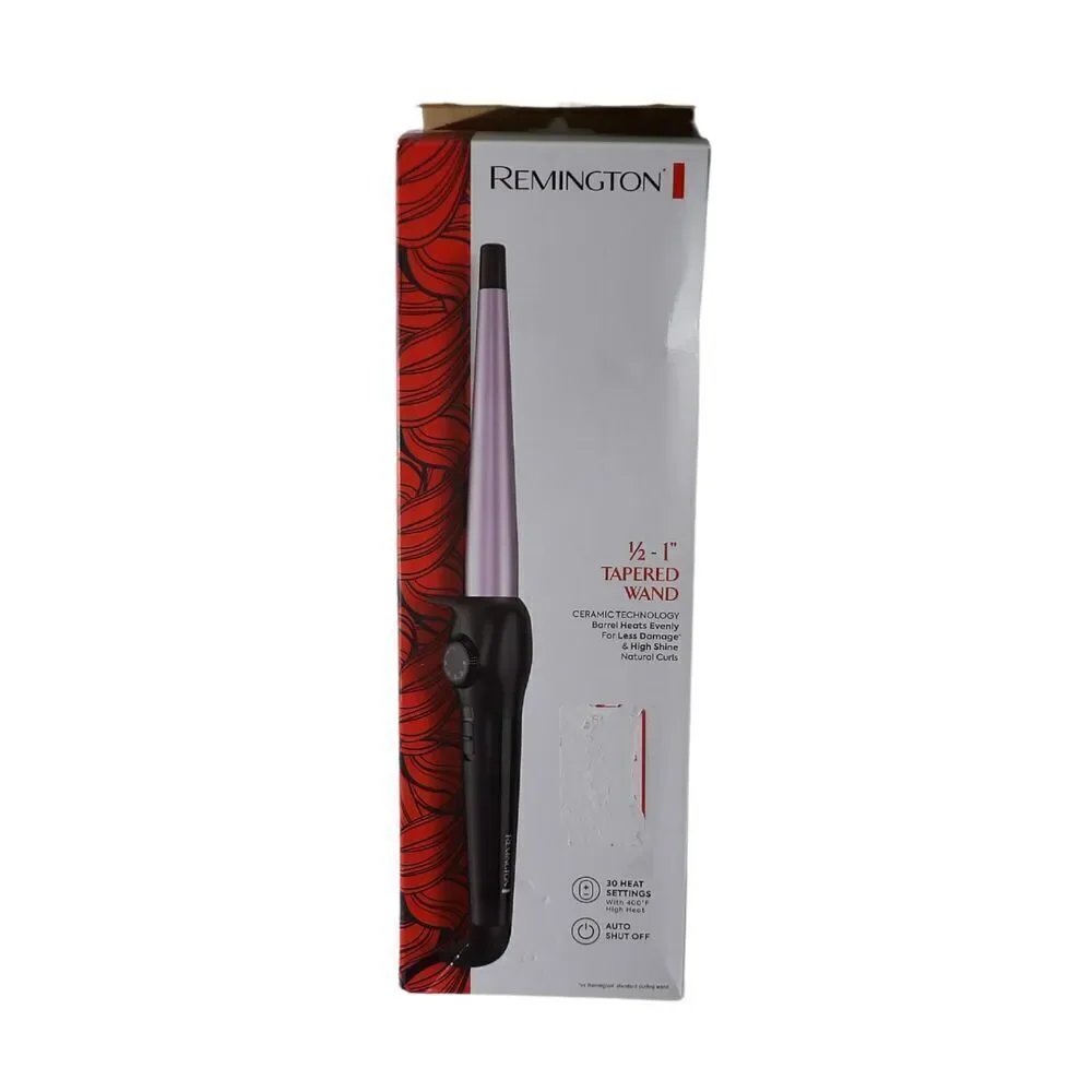 REMINGTON 1/2 -1' INCH‎ CERAMIC TAPERED WAND HAIR CURLING IRON 30 HEAT SETTINGS
