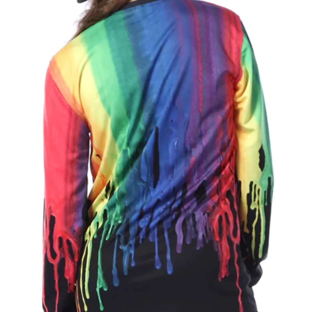 Just For Kix Alexandra Collection Paint Drip Long Sleeve Tee (Adult Medium)