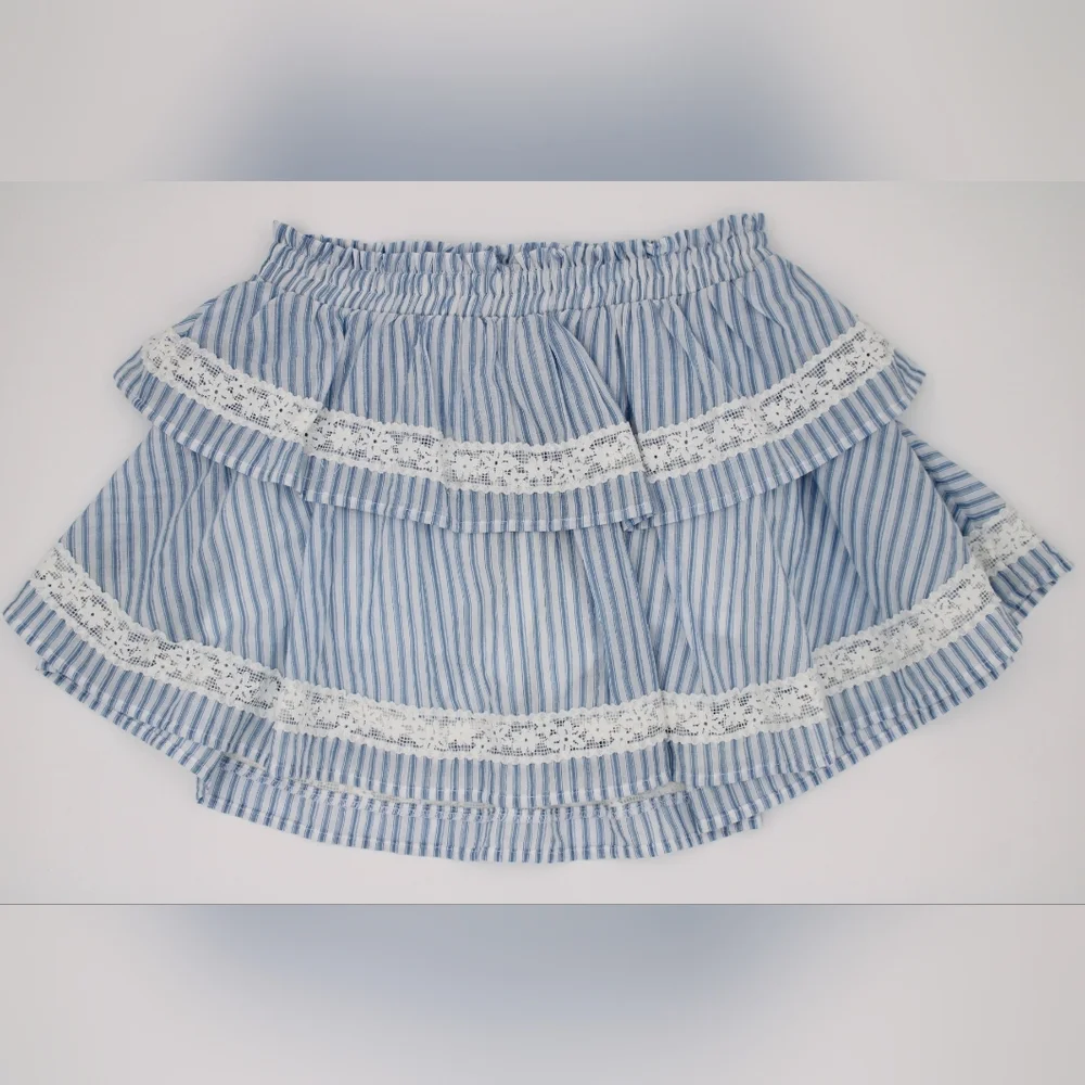 Wild Fable Tiered Lace-Trim Skort — Blue/White, XXS, NWT