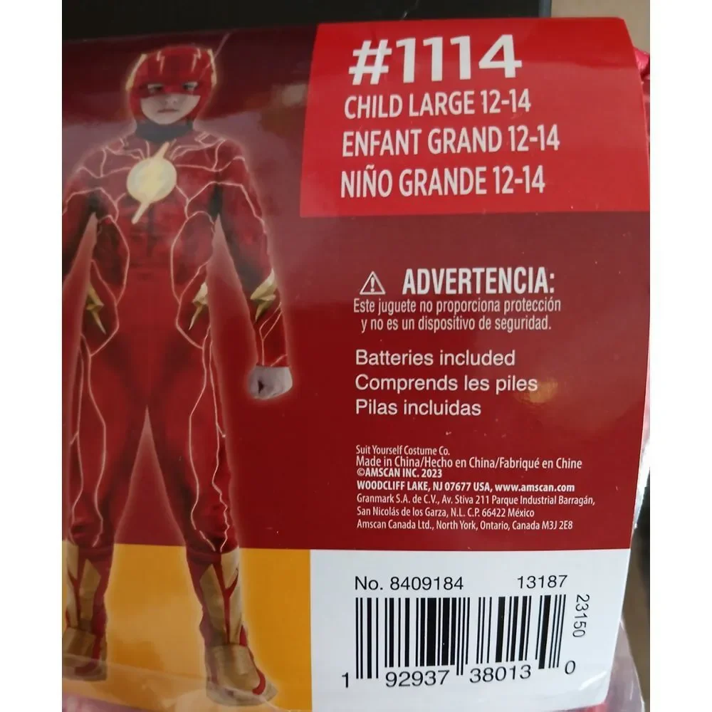 NEW DC The Flash Halloween Costume, Child Large (12-14)‎ Party Cosplay #738