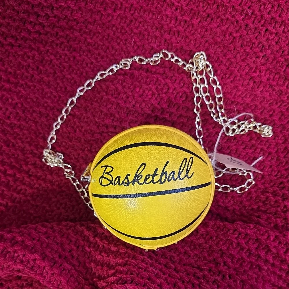 Yellow Basketball Kids Crossbody Bag 5x5 Inches
