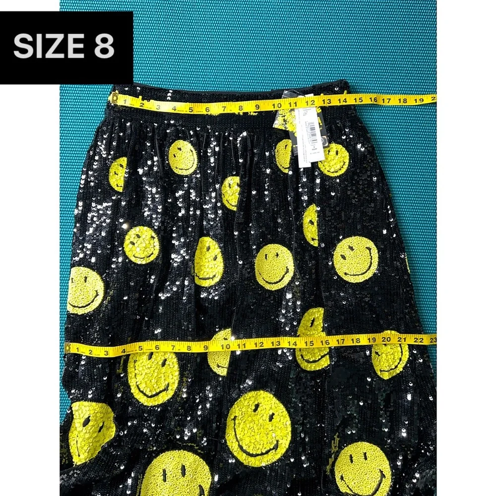 Alice + Olivia Tina Smiley Black Yellow Sequin Embellished Ball Gown Skirt