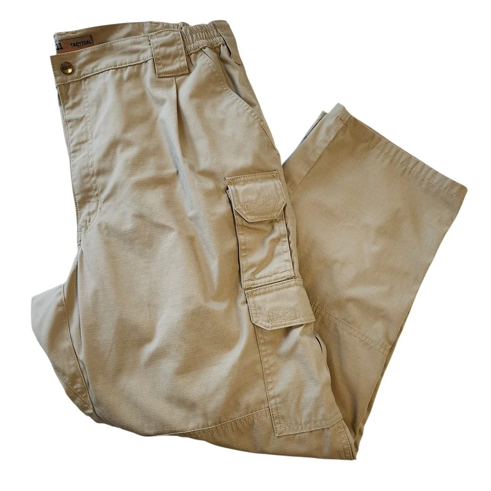 5.11 Tactical Mens 42x30 Taclite Pro Cargo Pants Khaki Tan Ripstop  Workwear