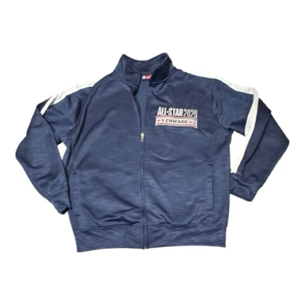ALL-STAR 2020 Chicago NBA Majestic Navy Blue Jacket Full Zip Size XLT