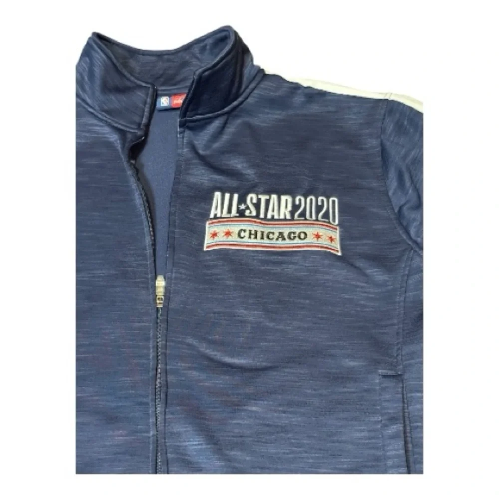 ALL-STAR 2020 Chicago NBA Majestic Navy Blue Jacket Full Zip Size XLT