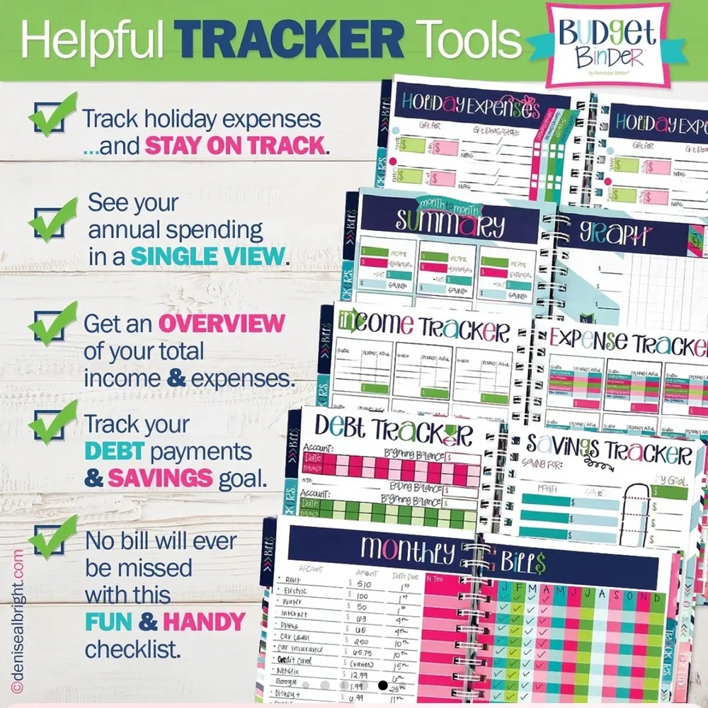🔥 NEW Budget Binder by Reminder Binder Colorful Planner Calendar (non dated)