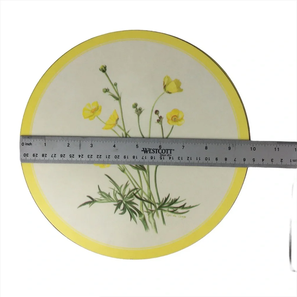 Vintage Pimpernel Yellow Floral Placemats and Coasters Set