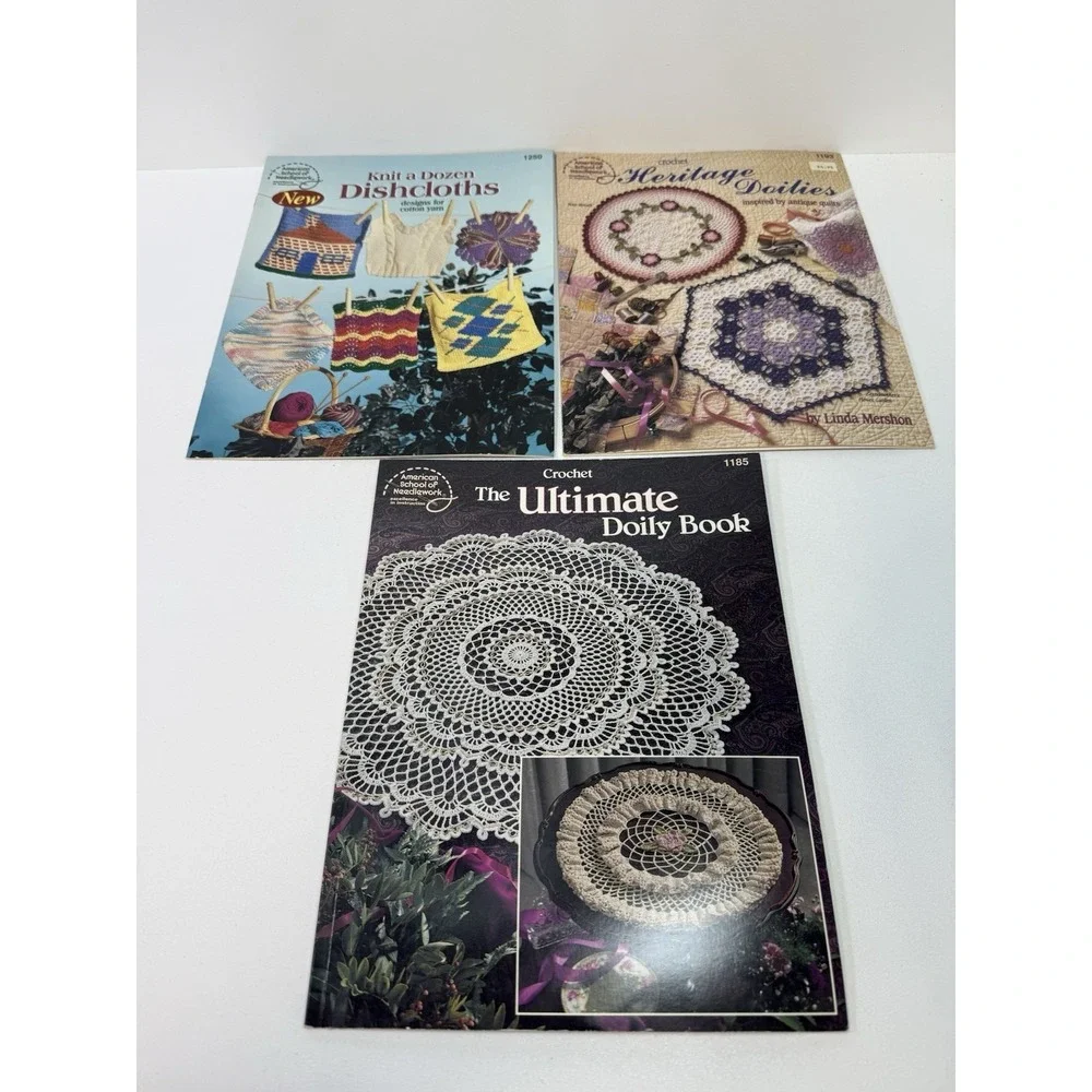 Lot of 11 American School of Needlework Knit Crochet Leaflets Misc, Random