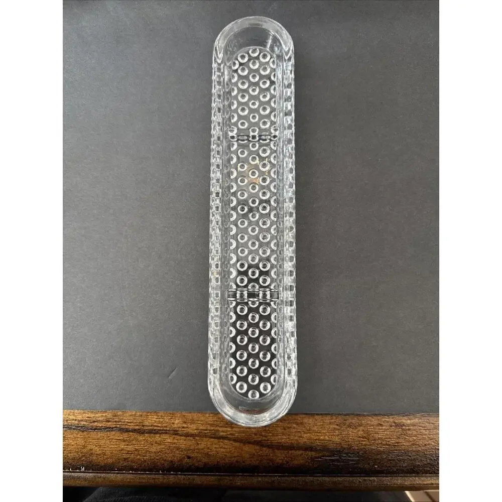 Gorgeous Set Of 4 VINTAGE CUT CLEAR GLASS DRESSER TRAYS “ Chipped”
