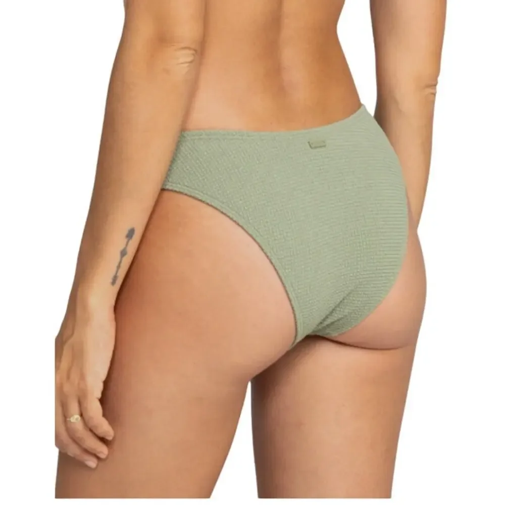 Roxy Women's Essaouira High Leg Moderate Bikini Bottoms Oil Green Size XXL Swim