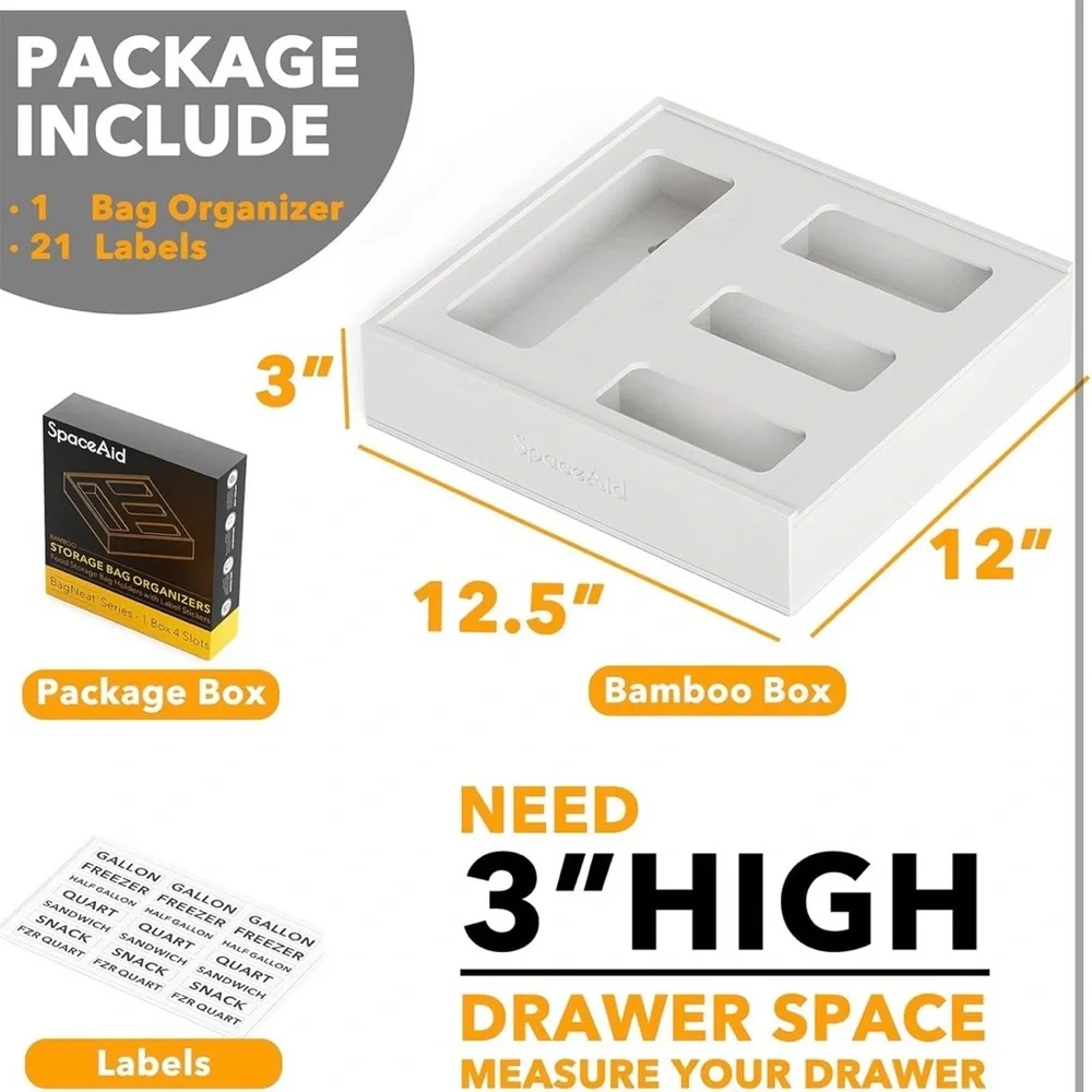 White Drawer Storage Bag Organizer (A35)