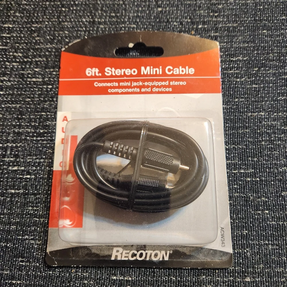 5/$20 Audio Stereo Mini Cable 6 feet ACW343 Recoton