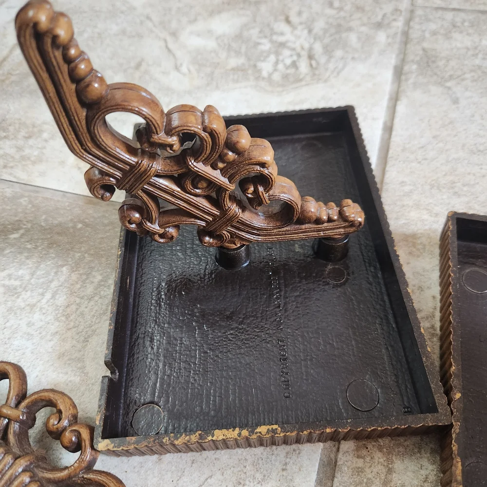 Vintage Homco Rattan Style Mirrors & Shelves