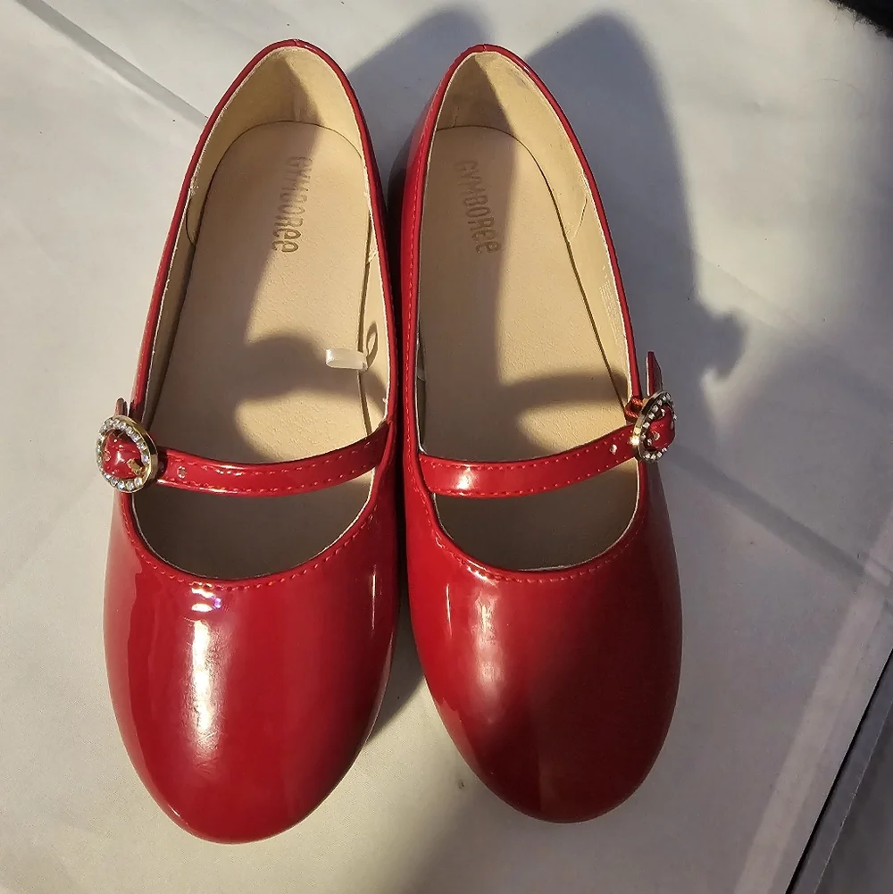 Gymboree Girls Elegant Red Flats Sz 11 Toddler