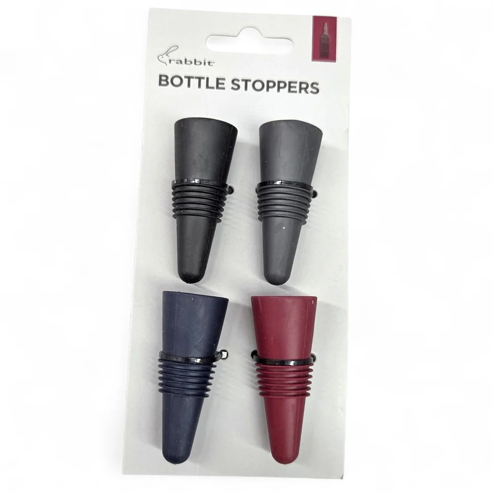 Rabbit Multi-Color Bottle Stoppers Set NEW IN PKG