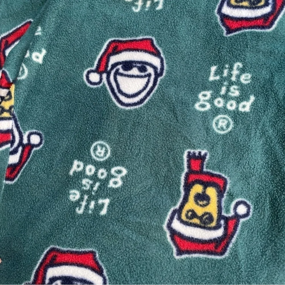 Men's Life Is Good Dog Christmas Holiday Sleepwear/Lounge Pants Green Size L