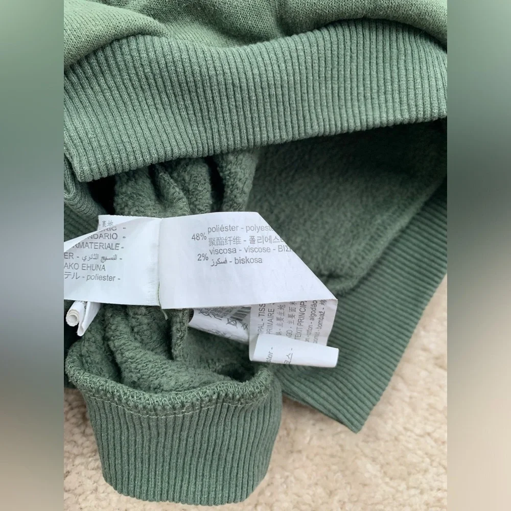 Zara Size 6 Olive Green Always Cute Hoodie Sweatshirt