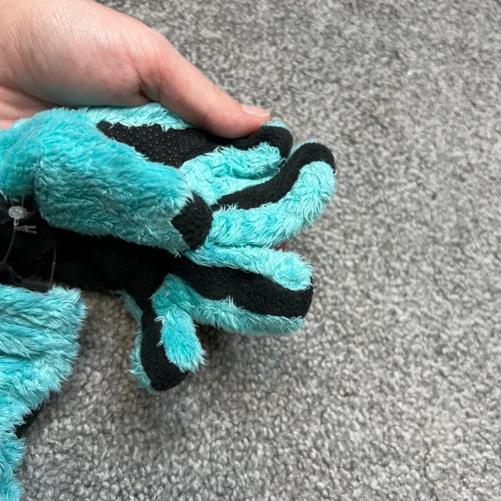 The North Face youth‎ girls Fleece Gloves Teal Black Size M denali thermal