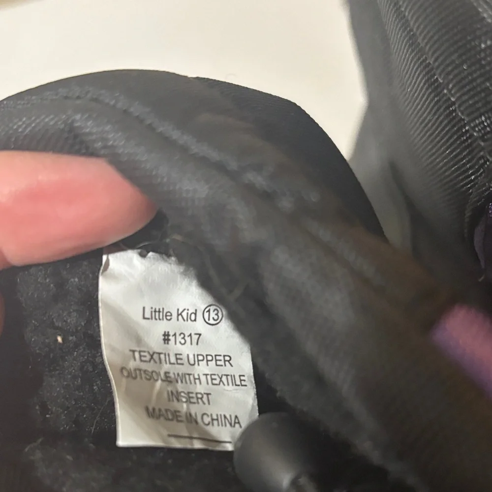 Kids' Black and Purple Snow Boots