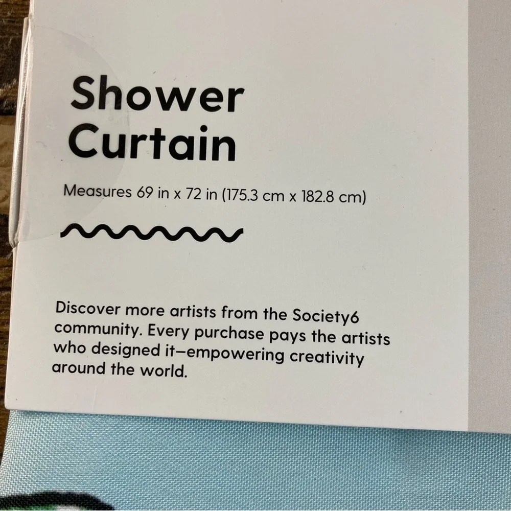 Society 6 Many Black Faces fabric shower curtain 69” x 72