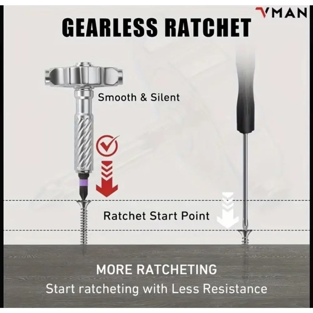 🔥VMAN 66 in 1 Multifunction Ratchet Screwdriver Set Magnetic Bits BNIB🔥