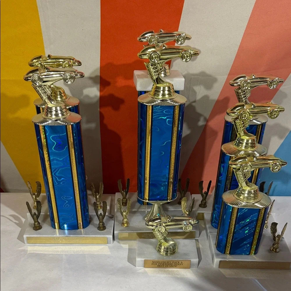 Blue and Gold car Trophies-assorted