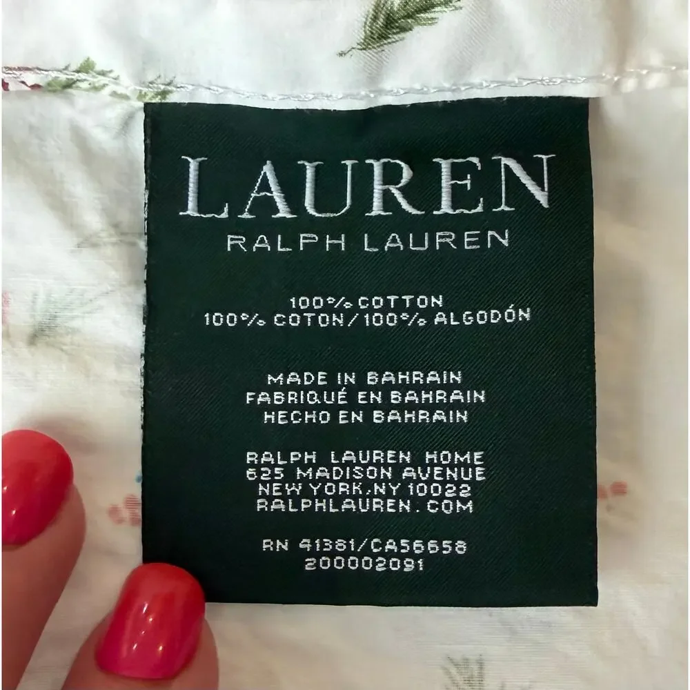 Lauren Ralph Lauren Mackenzie Chic Holly Berries Twin Sheet Set EUC 2 Available
