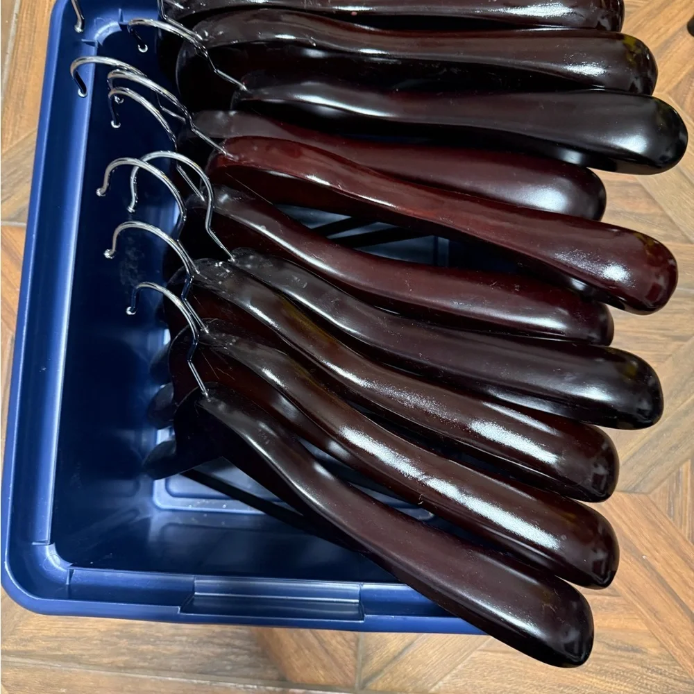 The Container Store Brown Wooden Hangers lot of 5