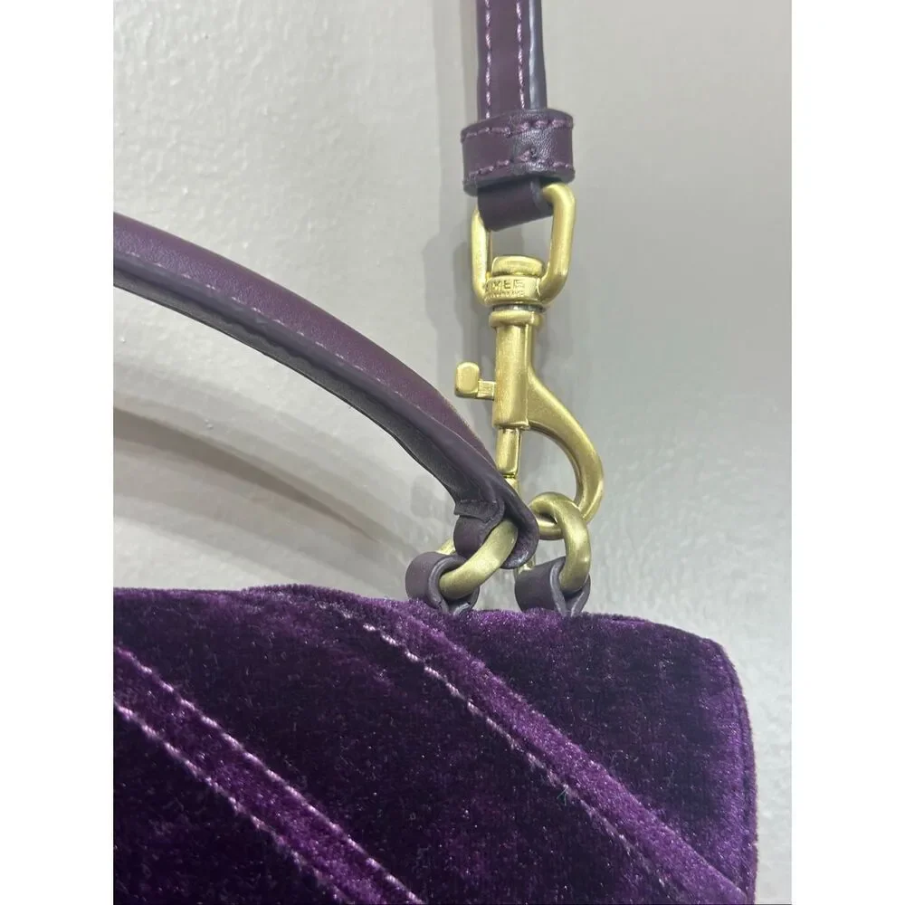 NWOT Aimee Kestenberg Plum Mia Velvet Expandable Satchel Handbag Purse