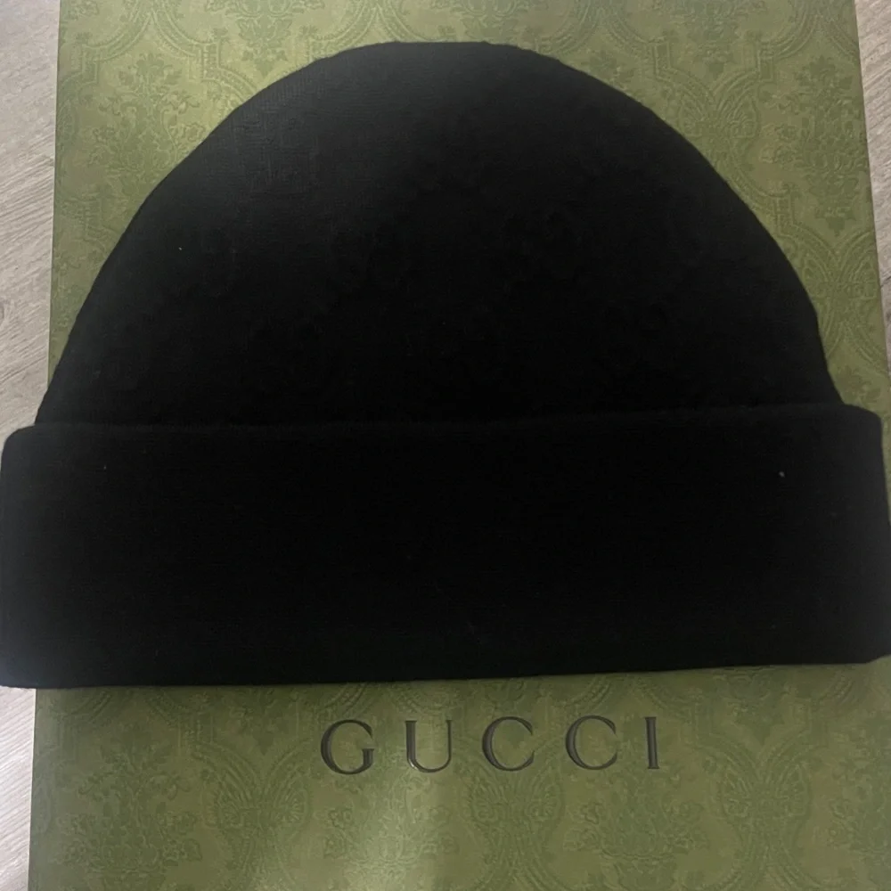 Gucci GG Black Jacquard Beanie