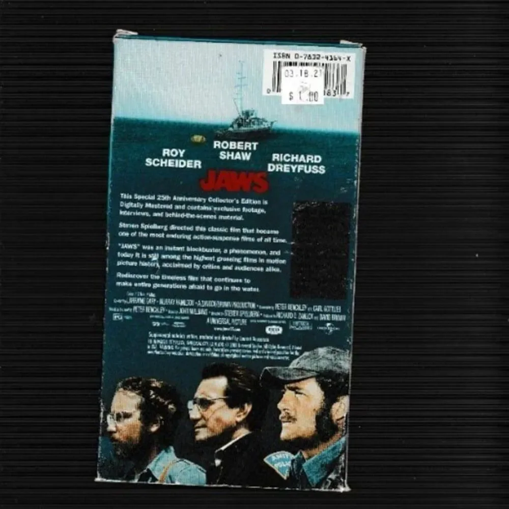 Jaws VHS‎ used Classic Thriller Action Horror Universal Studios