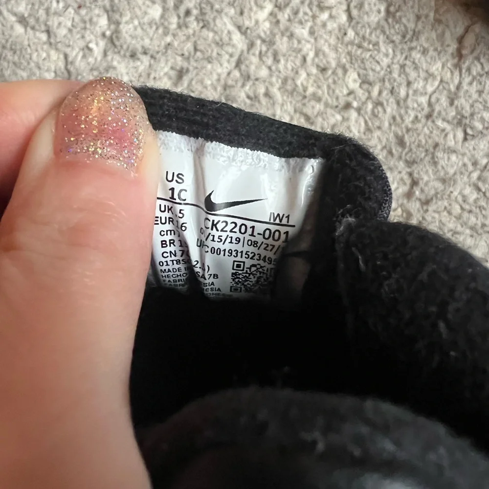Nike Solid Black Air Force 1 Af1 Crib Style Shoes Size 1C