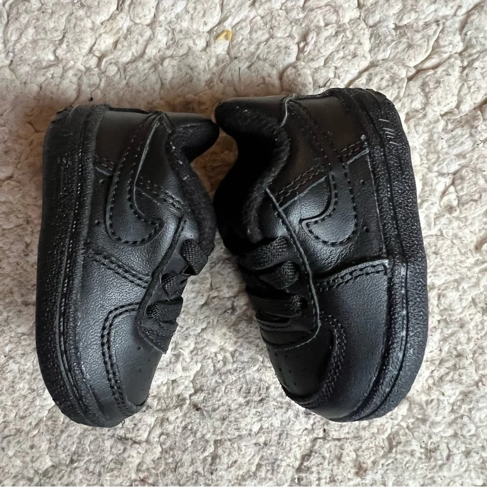 Nike Solid Black Air Force 1 Af1 Crib Style Shoes Size 1C