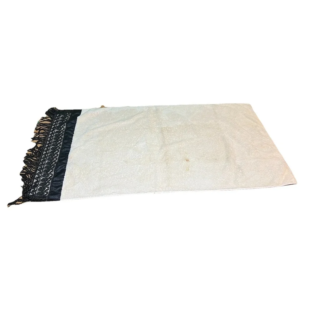 Croscill Home 4 piece bath towel set floral fringe cotton cream Vtg READ