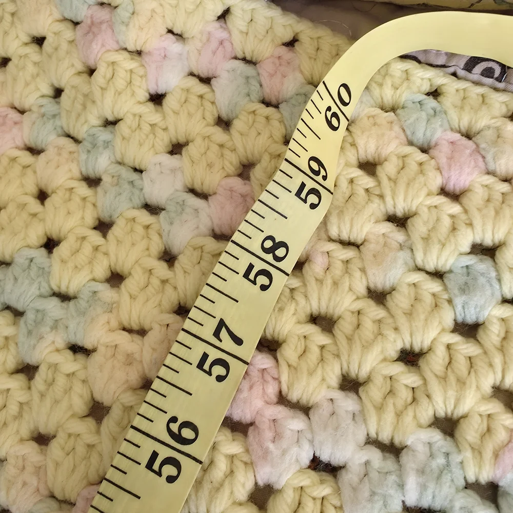 Vintage Crochet Blanket Cottagecore Heirloom Throw Pastel Granny Baby Room