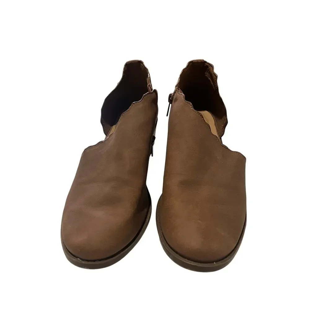 Torrid Beige Open Side Booties- Size 10.5-Boho Chic - Y2K