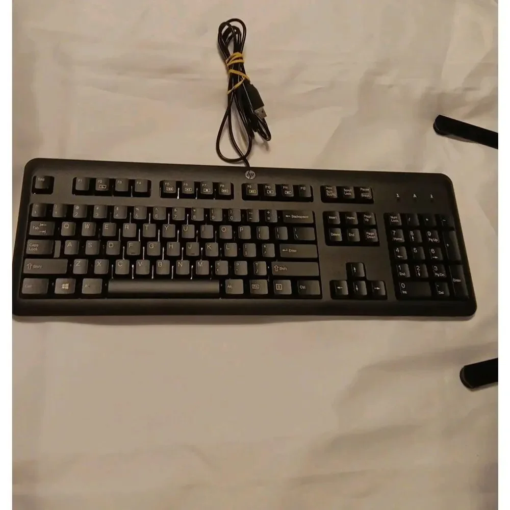 HP SK 2025 Wired USB Keyboard Black Full Size Standard Layout 