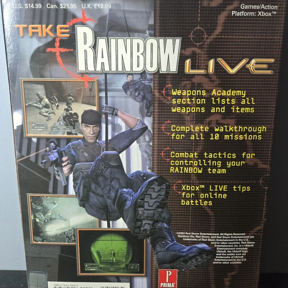 XBOX PRIMAS OFFICIAL STRATEGY GUIDE Rainbow Six 3 xbox primas