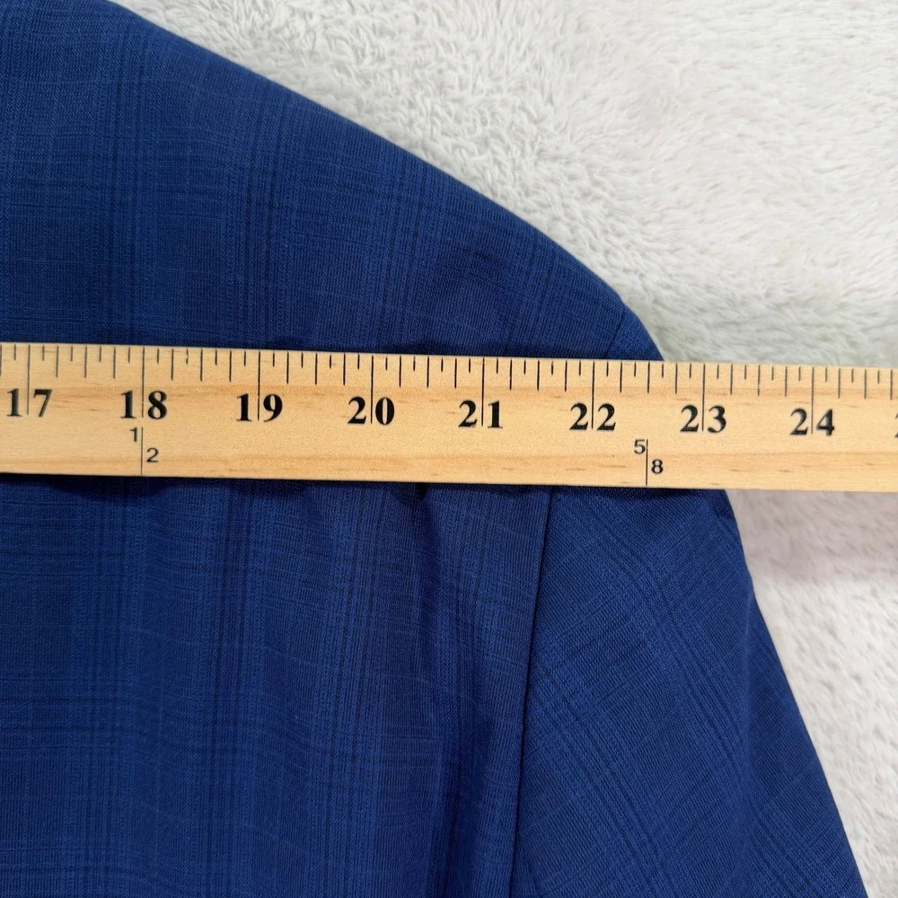 NEW GS Perfect Fit Mens 52R Blue Plaid Blazer Two Button Stretch Suit Jacket