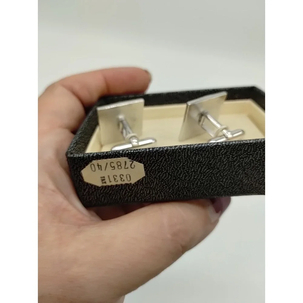Vintage Men's Swank Silver Tone Cuff Links
