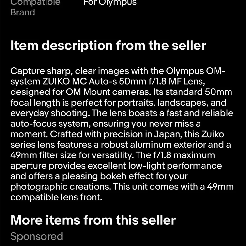 Olympus classic 50mm