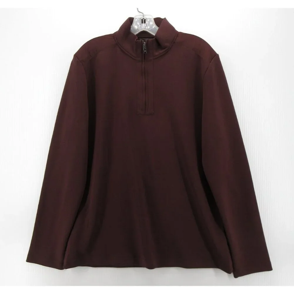 Magaschoni Sweater Small 1/4 Zip Pullover Minimalist Mock Neck NEW