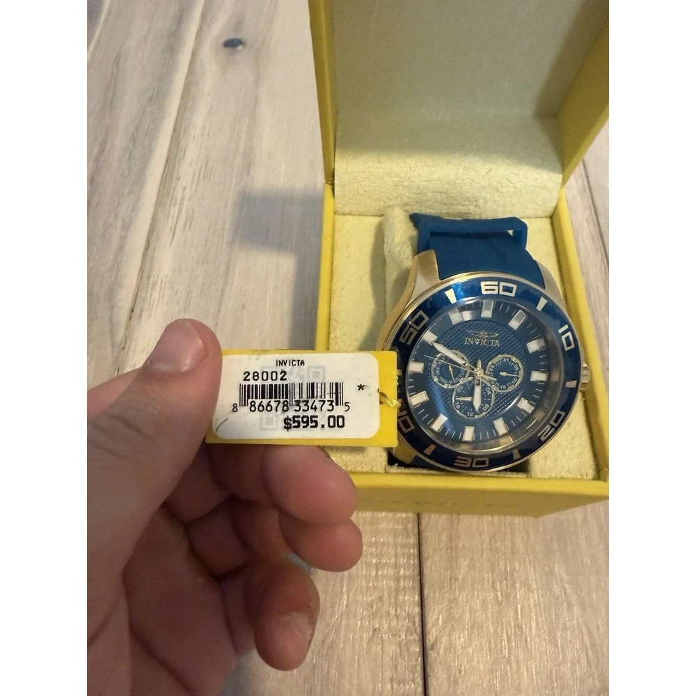 NEW Invicta Men's 50mm PRO DIVER Quartz BLUE DIAL Blue/Silver Tone SS Watch