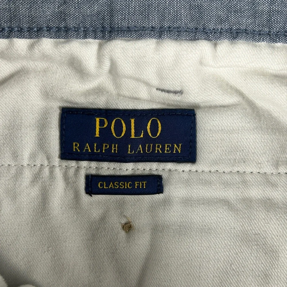 Polo Ralph Lauren Classic Fit Shorts Mens 44x10 Grey Chino Twill Cotton Casual