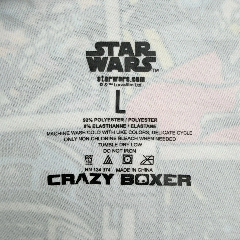 Disney Star Wars Crazy Boxer Briefs Mens Size Large Underwear Chewbacca R2-D2