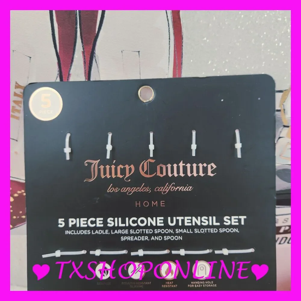 💗🥄Juicy Couture 5 piece silicone utensil set🥄💗