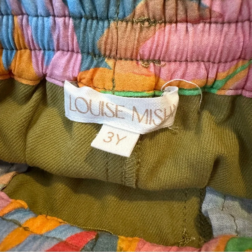 Louise Misha Paris Designer Boys 3T Bermuda Obiki Khaki Green Shorts Embroidered