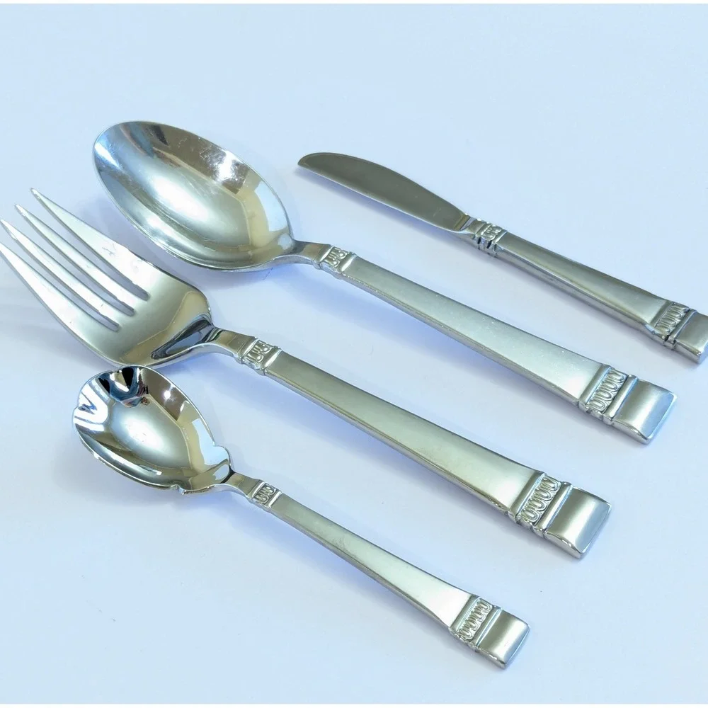 Oneida CADENCE Hostess Set 18/10 Stainless Serving Spoon Fork Sugar Butter Knife