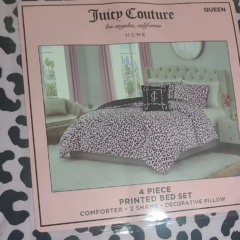 Juicy Couture Leopard Print Comforter Set - Queen